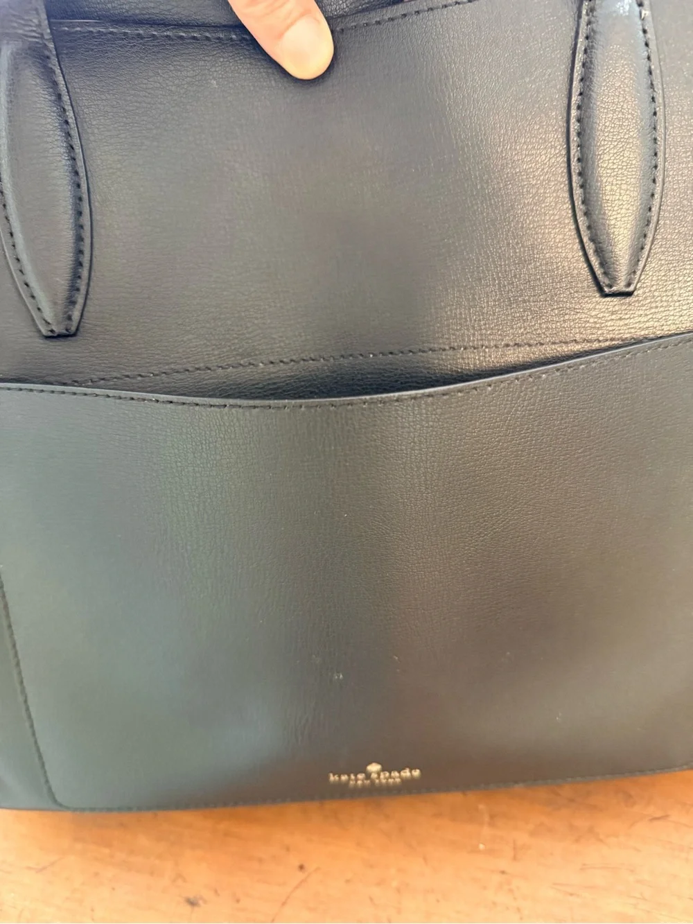 kate spade Black Leather Shoulder Tote